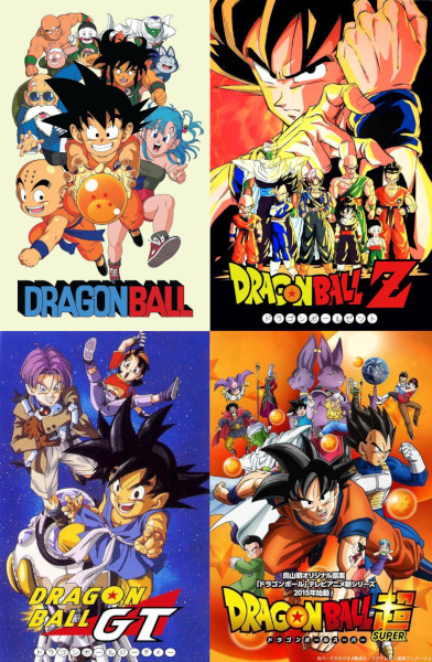 Carteles de las cuatro series mencionadas