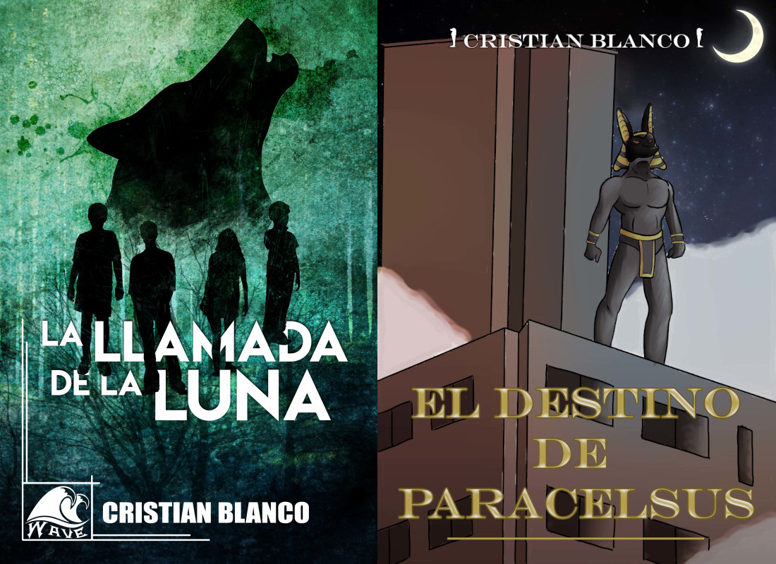 Montaje con las cubiertas de La llamada de la luna y El destino de Paracelsus