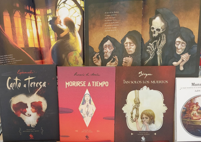 Incluye ejemplares de Canto a Teresa, Morirse a tiempo, Tan solos los muertos y Monstruas, además del interior ilustrado de algunos de ellos